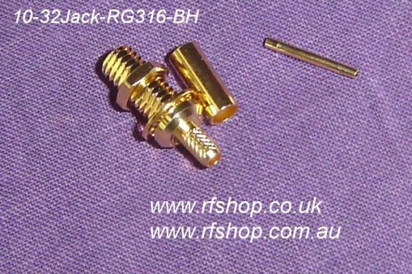 10-32Jack-RG316-BH Microdot Female Bulkhead-0