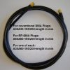 SMA Plug (Male pin) to SMA Plug (Male pin), 200 series cable, 350mm A30A30-200-350-0