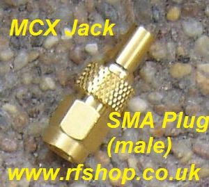 JyeBao Adapter - SMA Plug (Male pin) to MCX Jack (Female pin) AD-A3D8-0