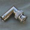 Adapter - BNC Plug (Male pin) to BNC Jack (Female pin), Right Angle CH-BP-BJ-RA-0