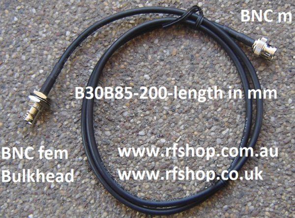 BNC Plug to BNC Jack, 200 series cable, 1m B30B85-200-1000-0