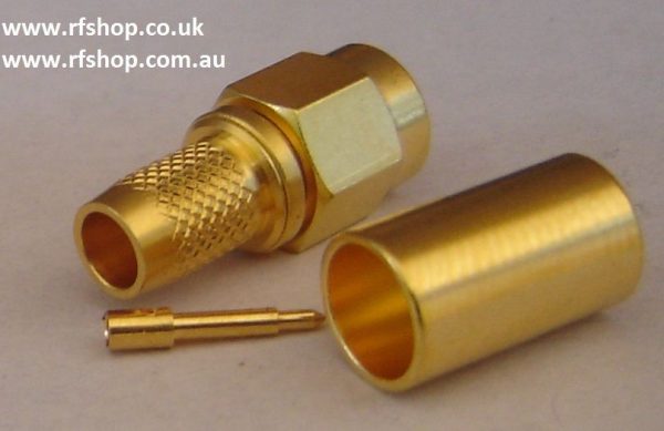 SMA Connector, male inner pin, plug, LMR 240, crimp. CH-AP-240-0