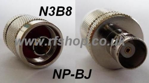 adaptor, N plug male pin to BNC jack, female pin-0