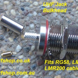 Which connector fits which cable? - RFShop UK - Explore essential RF components including SMA, BNC, N-Type, MMCX, and Microdot connectors — plus made‑to‑order coaxial cable assemblies. Same‑day dispatch on stocked items; 2–4 day builds for small runs. UHF jack (female pin) Bulkhead suit RG58, LMR200, LMR195-0