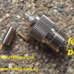 UHF Jack, female SO239, Crimp, Fits LMR195, LMR200, RG58 CH-UHFJ-58-0