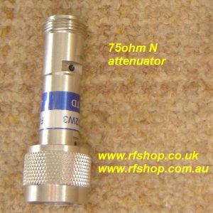 Attenuators, Coaxial, N type, DC -3GHz, 75ohm, 2W, 3dB FAT-NM7NF7T3G2W3-0