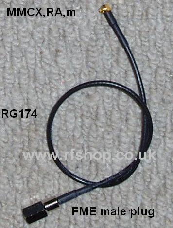 FME30MMCX39-174-300, FME Plug, MMCX Plug,RA, RG174 Cable, Length = 300mm-0