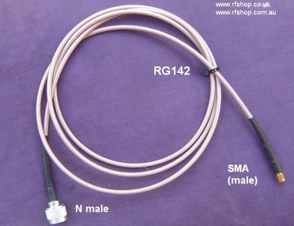 N male to SMA male , RG142 cable, 1 metre N30A30-142-1000-0