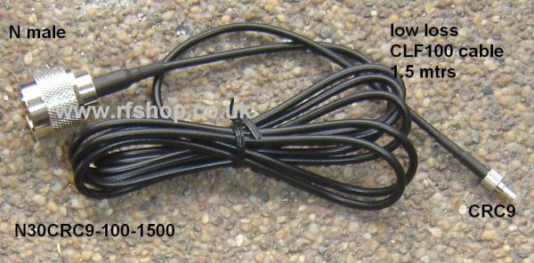 N Plug to CRC9 Plug, Straight, 100 Series Cable, 1.5 mtres N30CRC9-100-1500-0