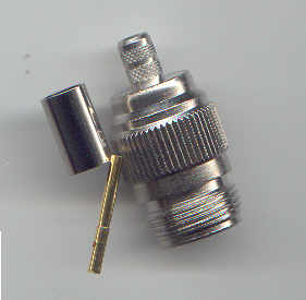 N8100-05DF, N connector, fem pin, crimp, 5D-FB, RG6-0