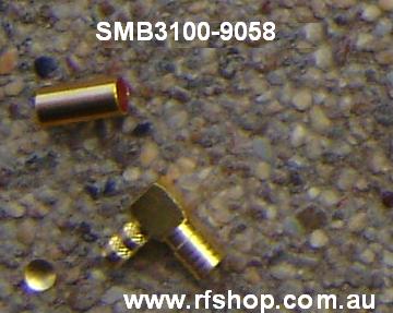 SMB connector, plug, RG58, crimp SMB3100-9058-0