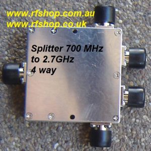 SP-0727-03, 700MHz to 2.7 GHz 4 way Splitter, N(f) conns-0