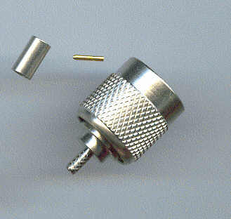 TNC connector, male pin, RG316, crimp TNC3100-0316-0