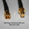 SMA Plug to Bulkhead SMA Jack, 200 series cable, 2m-0