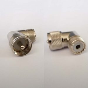 Adapter-UHF Plug to UHF Jack-Right Angle