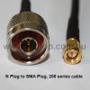 N30A30-195/200-5000, N conv male pin, male SMA, 195 Cable, Length = 5m, loss at 2.45GHz < 3.6dB-0