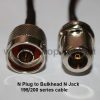 N Plug to N Bulkhead Jack, 200 series cable, 1m N30N85-200-1000-0