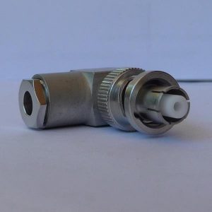 SHV connector, plug, RG58, Clamp Right Angle SHV3200-9058-0