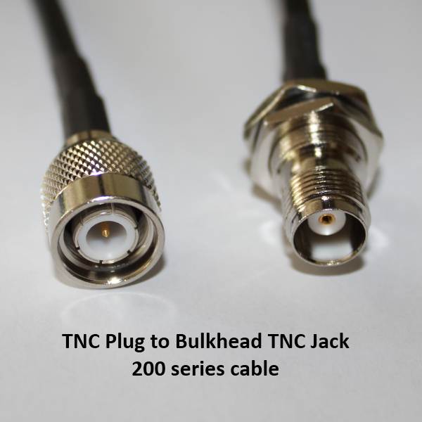 TNC Plug (Male pin) to TNC Jack (Female pin), 200 series cable, 1m-0