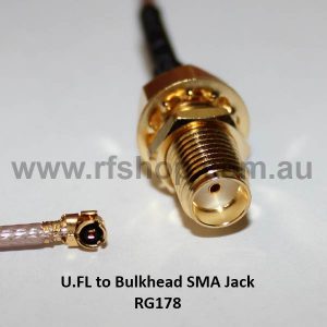 UFL to Bulkhead SMA Jack, RG178, 150mm UFLA85-178-150 UFLA85-178-150-0