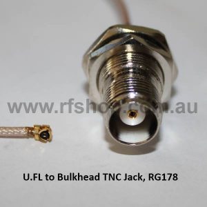 UFL to Bulkhead TNC Jack, RG178, 300mm UFLT85-178-300-0