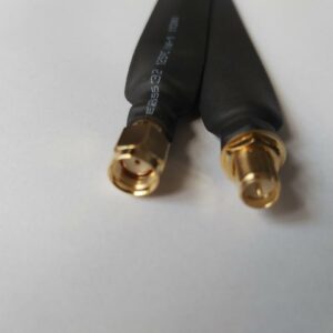 RP SMA female pin (reverse polarity plug) to RP SMA male pin, thru window cable, (reverse polarity jack),1.13, 0.45m, A60A95-1.13-450