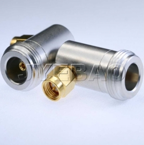 Adapter, Right Angle, SMA Plug to N Jack